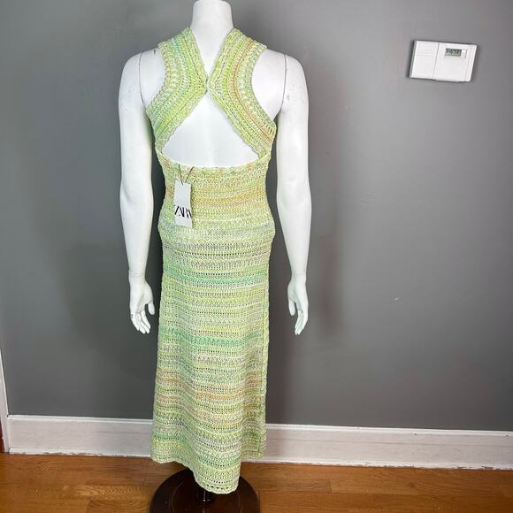 Zara Crochet Dress size small NWT Maxi rainbow Multicolored blogger favorite - Picture 11 of 16